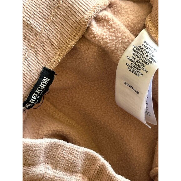 True Religion Sweatshorts Mens M Pink Sweatpant Shorts Cotton Fleece Gym - Picture 4 of 5